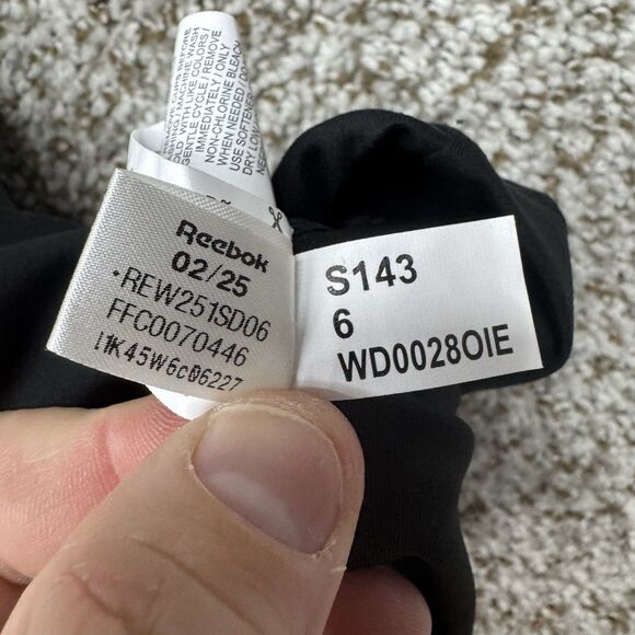 Reebok Retro Acvite Tennis Dress Black Women XL Attached Short Bra With Pads New - Picture 9 of 16